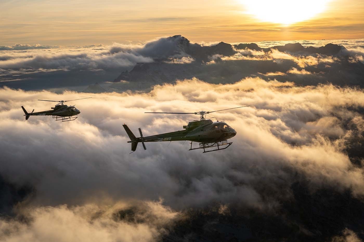 sennair heli flug alpen